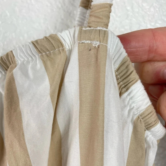 Gap Stripe MIDI Tank Dress Cotton Size Small Khaki White Summer Vacation Coastal - Picture 10 of 12